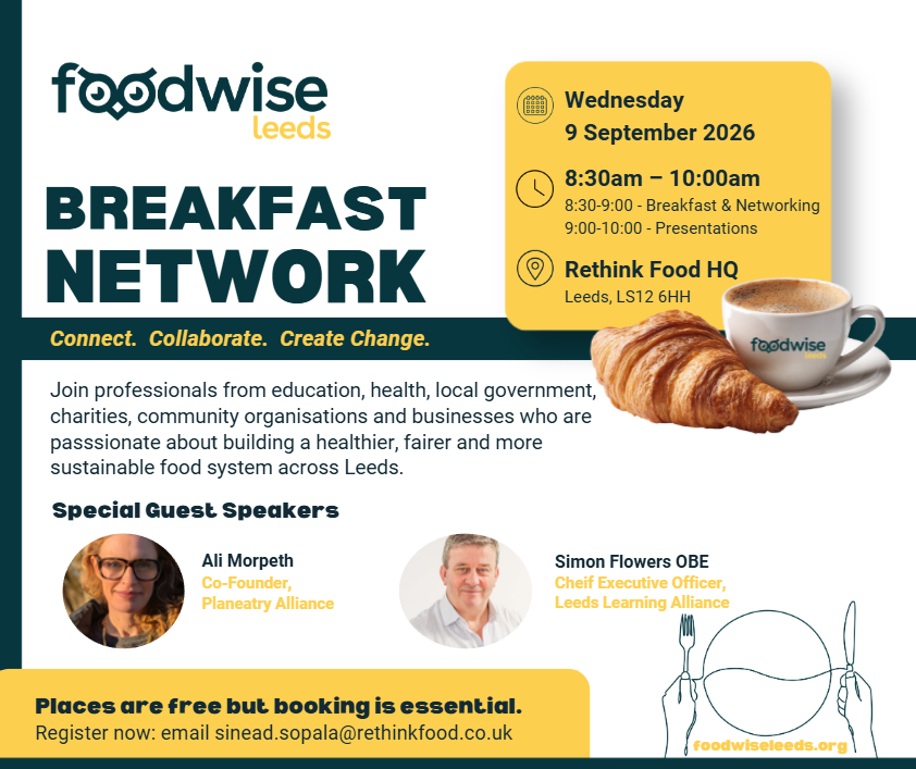 FoodWise Leeds Breakfast Network Socials (2) breakfast network shows two speakers and info about the date of the event