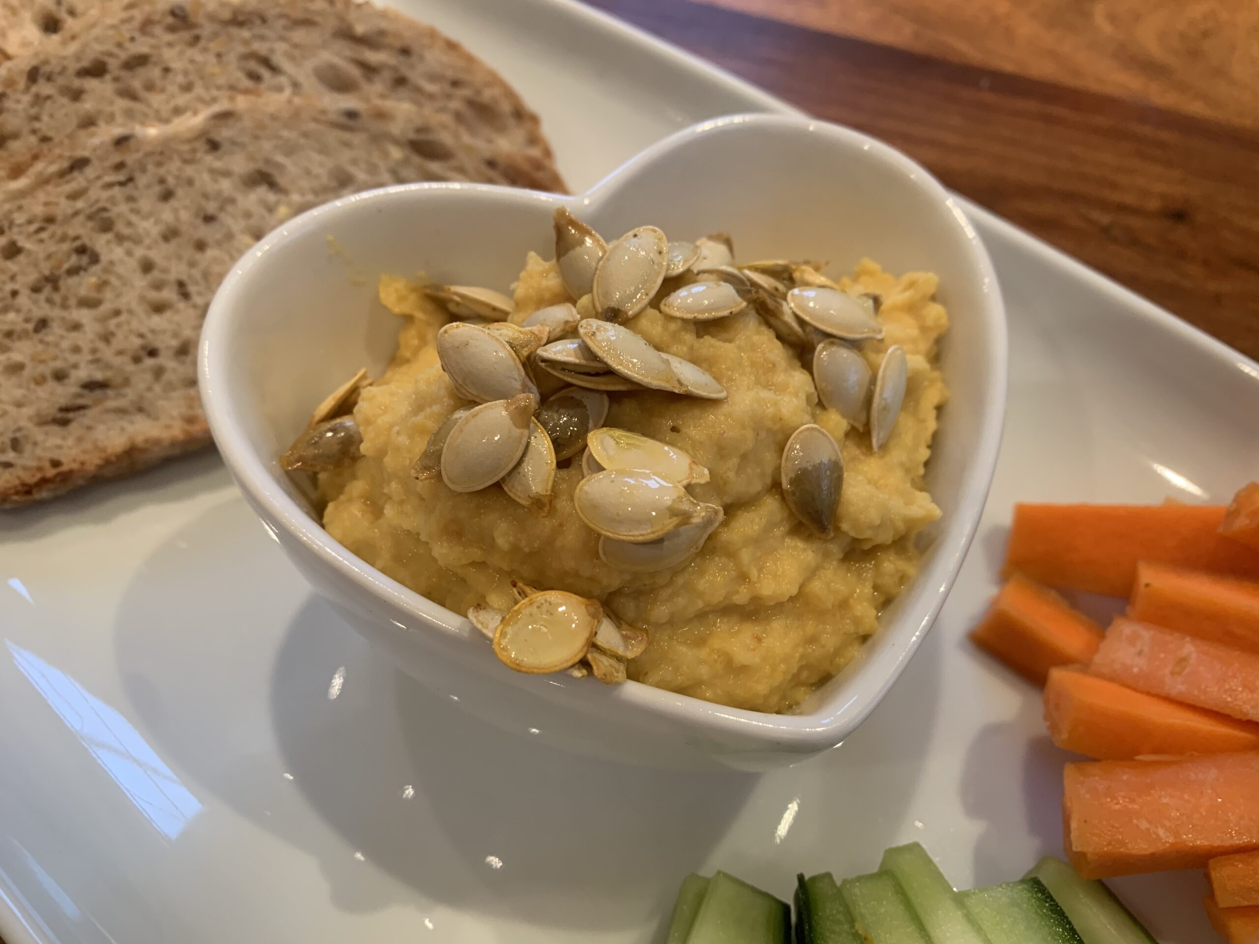Pumpkin Hummus with Roasted Seeds