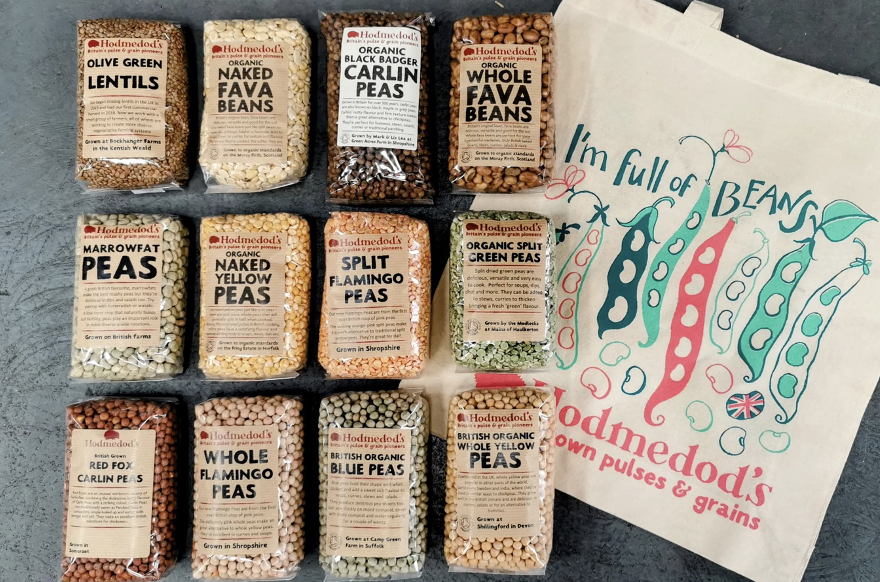 collections of packets of beans lentils and peas