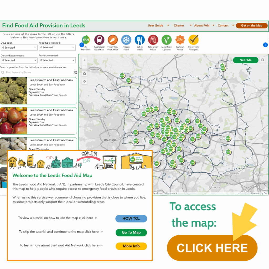 Welcome to Leeds Food Aid Map Click to enter map and get emergency food support