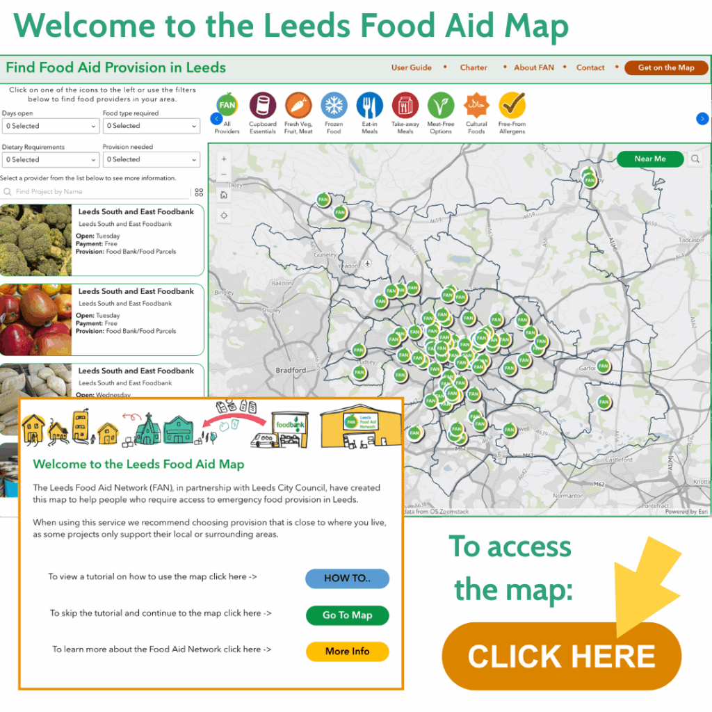 Welcome to Leeds Food Aid Map Click this to be taken to the interactive map